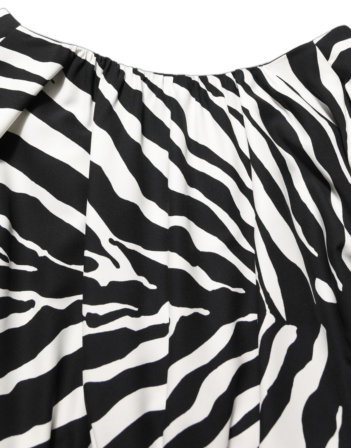 Dolce & Gabbana Schwarz-weißes gerafftes Zebra-Seiden-Minikleid