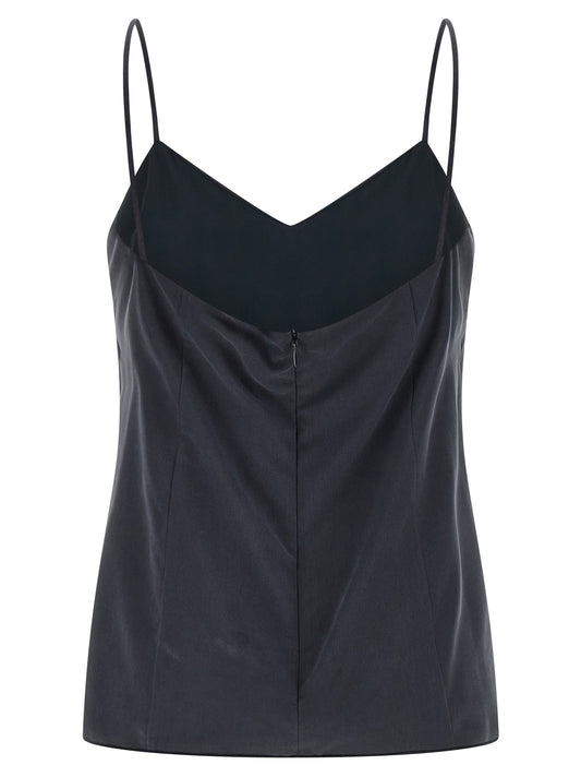 Max Mara Gray Silk Sleeveles T-Shirt