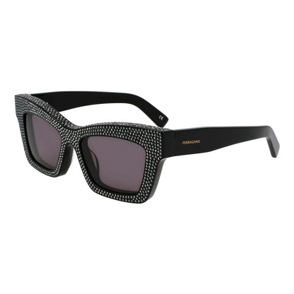 Ferragamo Black Acetate Sunglasses