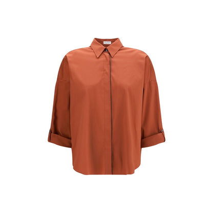 Brunello Cucinelli Brown Cotton Shirt