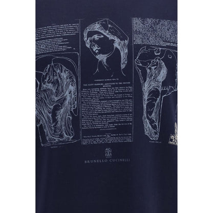 Brunello Cucinelli Blue Cotton T-Shirt