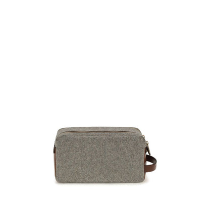 Brunello Cucinelli Gray Wool Oves Aries Wallet