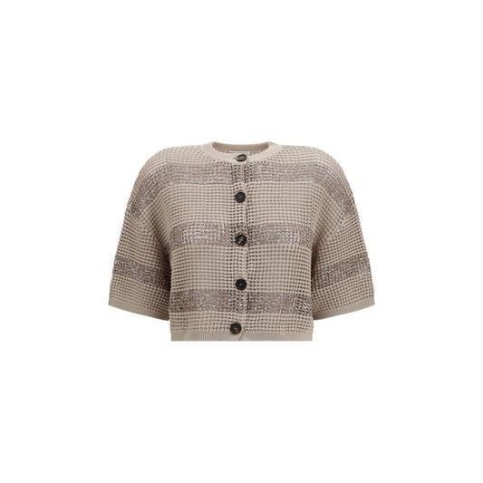 Brunello Cucinelli Beige Cotton Cardigan