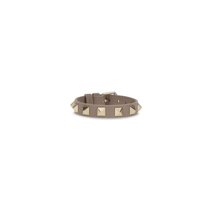 Valentino Garavani Gray Calf Leather Bos Taurus Bracelet