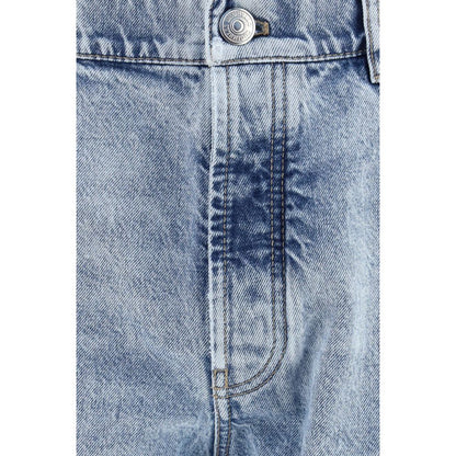 Brunello Cucinelli Blue Cotton Straight-Leg Jeans