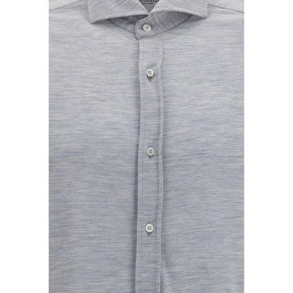 Brunello Cucinelli Gray Silk Dress Shirt