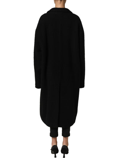Dolce & Gabbana Black Double Breasted Men Trench Coat Jacket