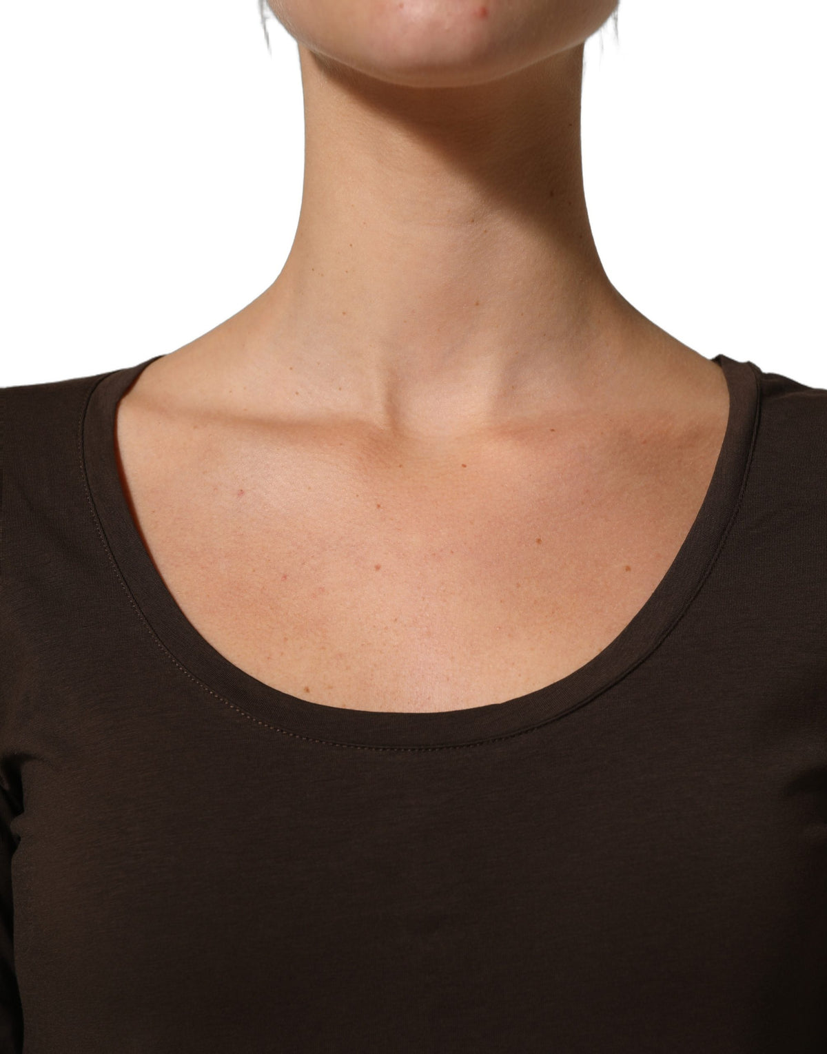 Alpha Massimo Rebecchi Braunes Langarmshirt mit Rundhalsausschnitt