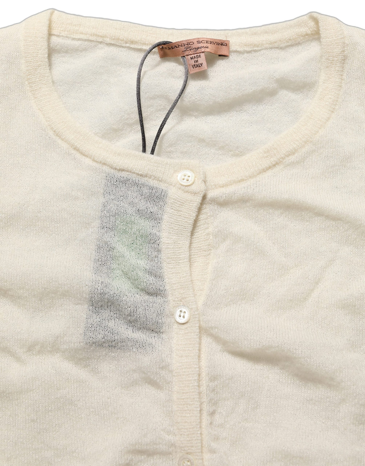 Ermanno Scervino Weißer verkürzter Strick-Cardigan aus Wolle