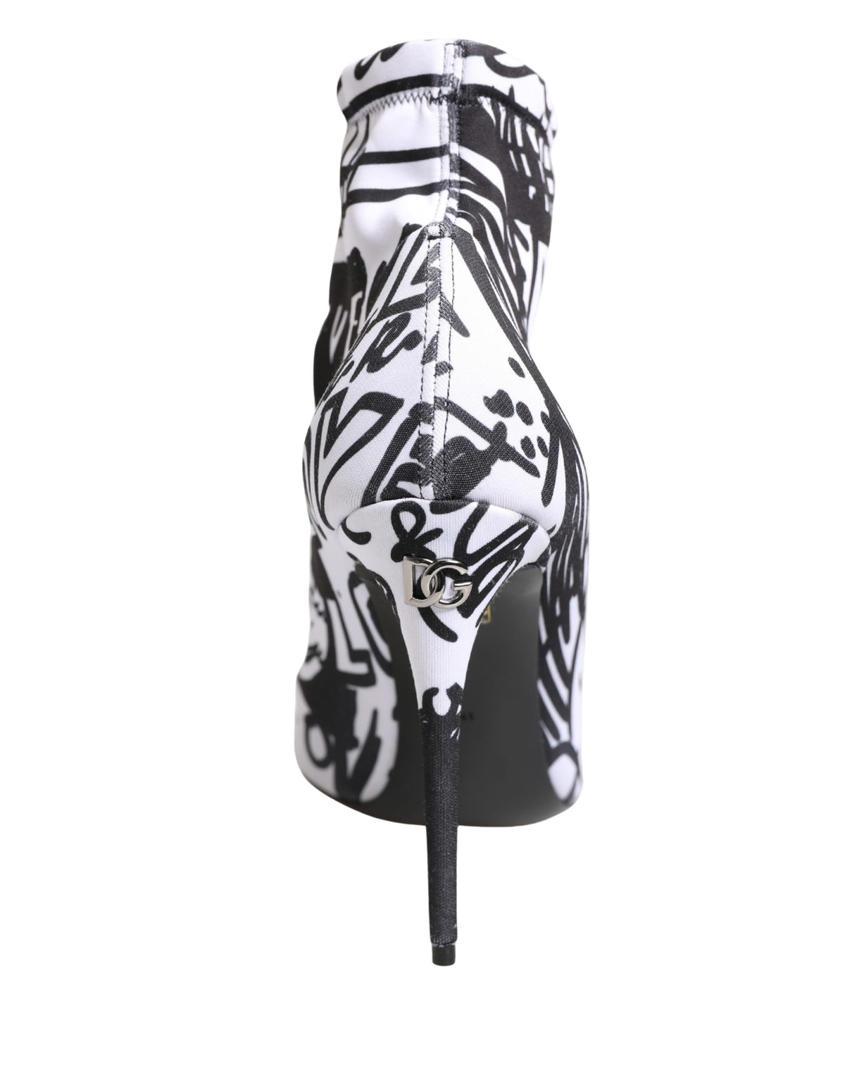 Dolce & Gabbana Weiße Graffiti Stretch-Stiefeletten