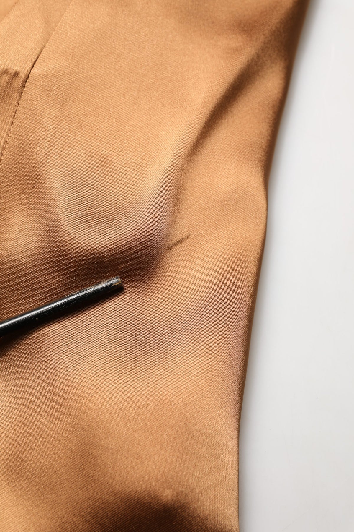 Emporio Armani Braun Satin Azetat Wickel-Minikleid mit Gürtel