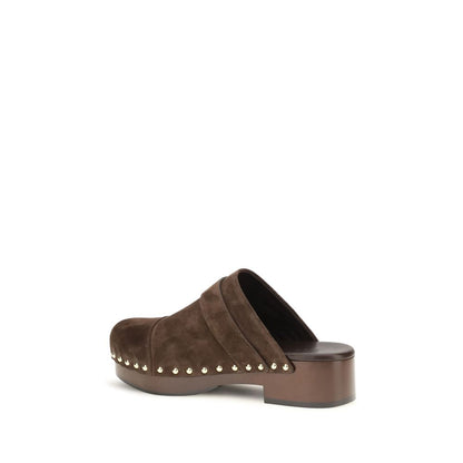 Chloé Brown Calf Leather Bos Taurus Clogs