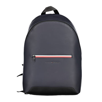 Tommy Hilfiger Blue Polyurethane Men's Backpack with Adjustable Straps
