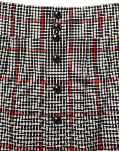 Dolce & Gabbana Gray Checkered High Waist A-line Mini Skirt