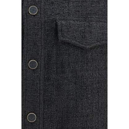 Balmain Black Cotton Full-Length Jacket