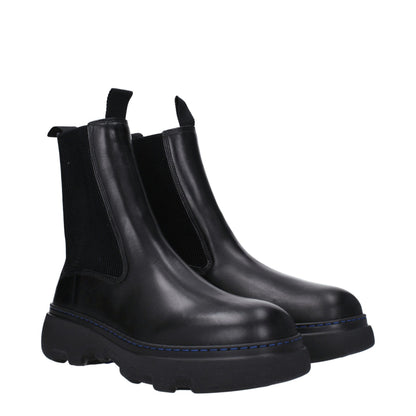Burberry Black Leather Ankle Boots