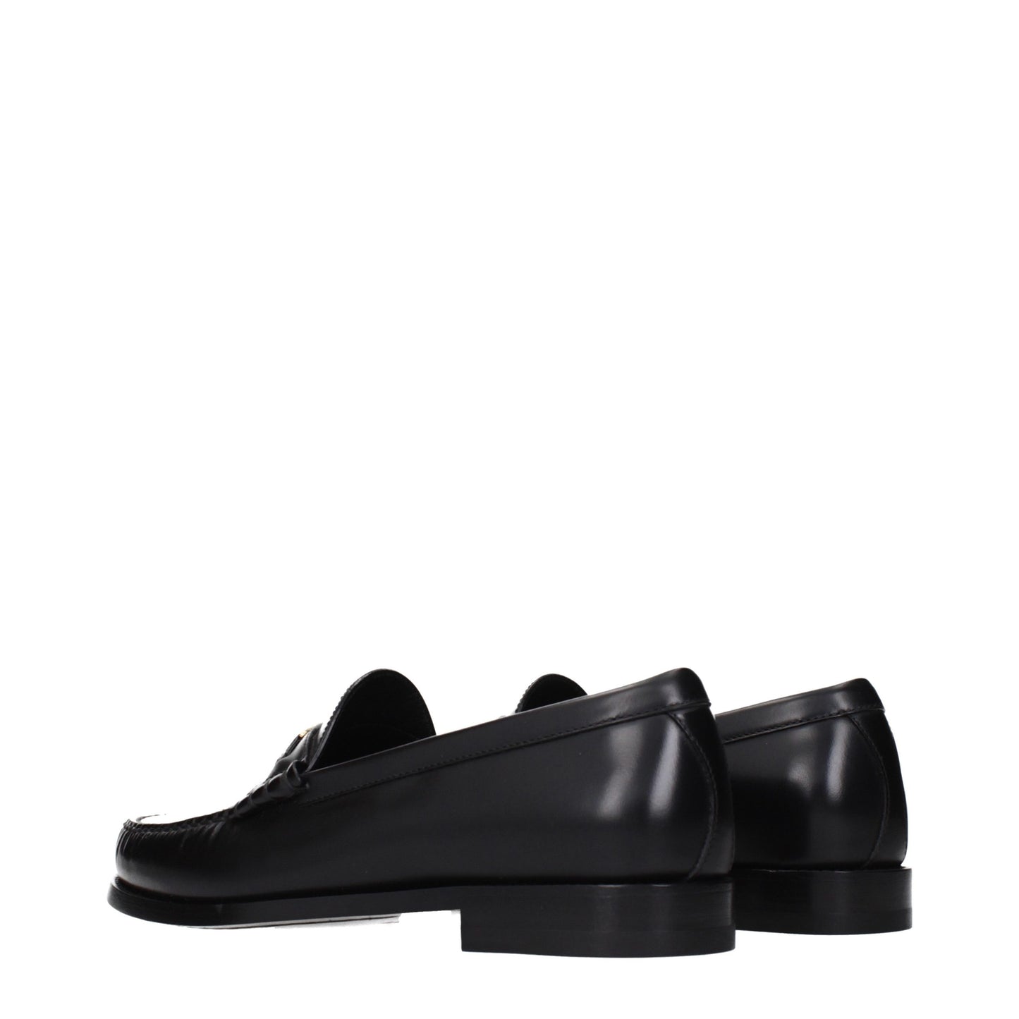 Celine Black Leather Slip-On Loafers