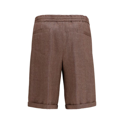 Brunello Cucinelli Brown Linen Bermuda Shorts