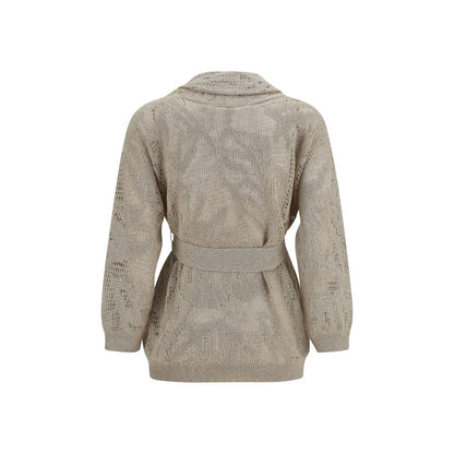 Brunello Cucinelli Beige Linen Cardigan