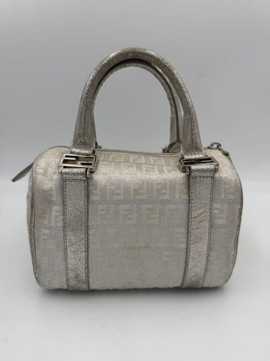 Fendi FENDI Mini Bauletto FF Zucchino Laminated Handbag
