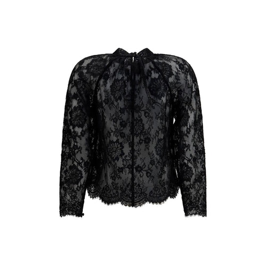 Self-Portrait Black Polyamide Blouse