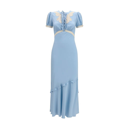 Self-Portrait Blue Viscose Casual Dress