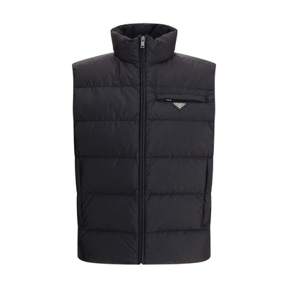 Prada Black Recycled Polyamide Sleeveless Jacket