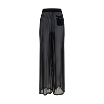 Dolce & Gabbana Black Silk Casual Pants