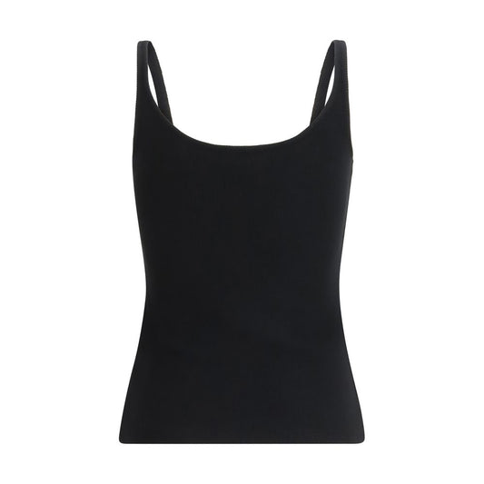 Off-White Black Cotton Sleeveles T-Shirt