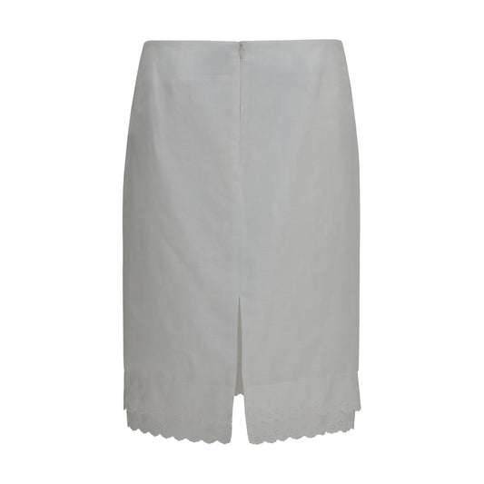 Magda Butrym White Cotton Midi Skirt