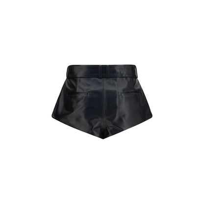 Magda Butrym Black Lambskin Bermuda Shorts