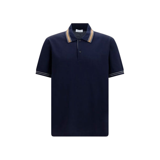 Ferragamo Blue Cotton Polo Shirt