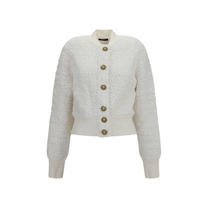 Balmain White Viscose Bomber