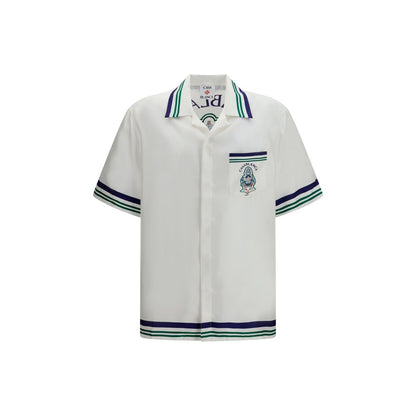 Casablanca White Silk Shortsleeve Shirt