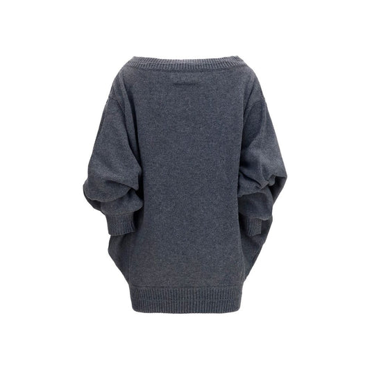 MM6 Gray Wool Oves Aries Casual Dress