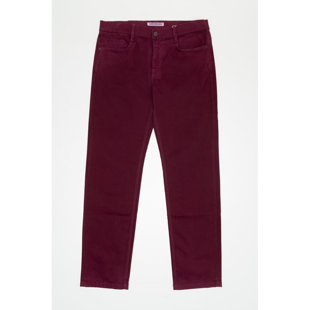 Bikkembergs Bordeaux Cotton Slim Fit Jeans