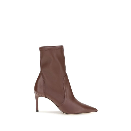 Stuart Weitzman Brown Calf Leather Bos Taurus Ankle Boots
