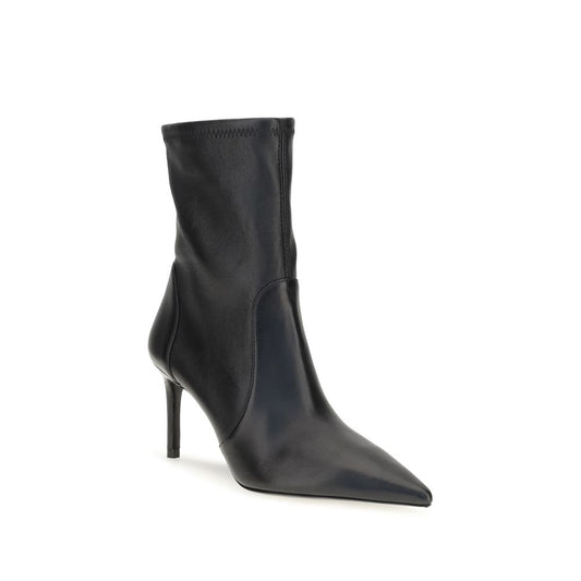 Stuart Weitzman Black Calf Leather Bos Taurus Ankle Boots