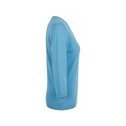 Malo Blue Silk Women Sweater