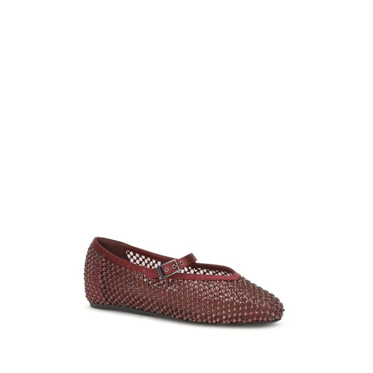 LE SILLA Bordeaux Calf Leather Bos Taurus Ballet Flats