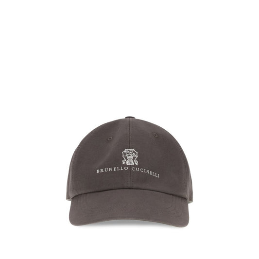 Brunello Cucinelli Brown Cotton Cap (Baseball Hat)