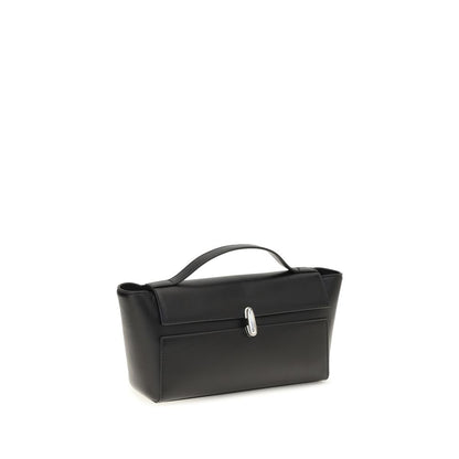 Savette Black Calf Leather Bos Taurus Shoulder Bag
