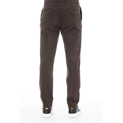 Peserico Brown Cotton Men Pant