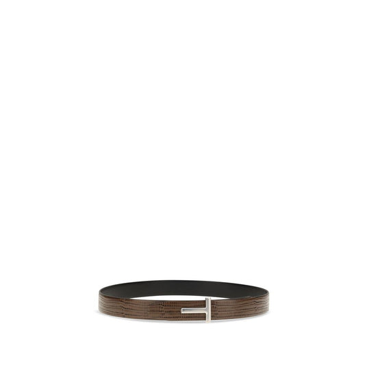Tom Ford Brown Calf Leather Bos Taurus Belt