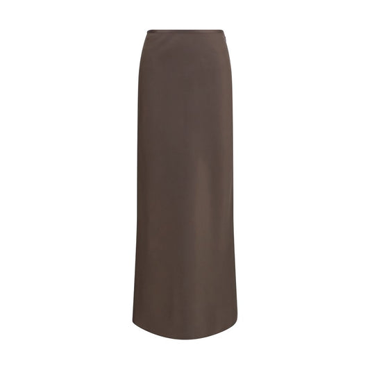 Loulou De Saison Brown Silk Long Skirt