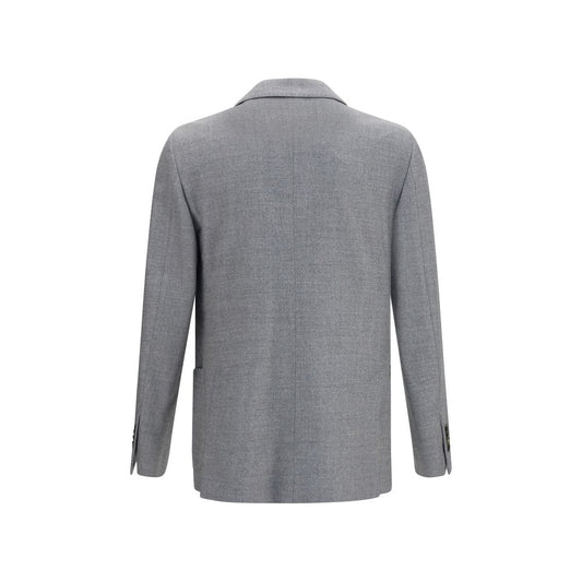 Lardini Gray Wool Oves Aries Full-Length Jacket