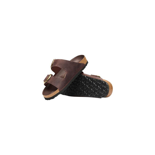 Birkenstock Brown Leather Flat Sandals