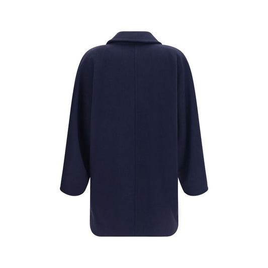 Max Mara Blue Wool Oves Aries Full-Length Jacket
