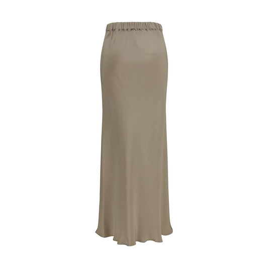 Max Mara Beige Silk Long Skirt