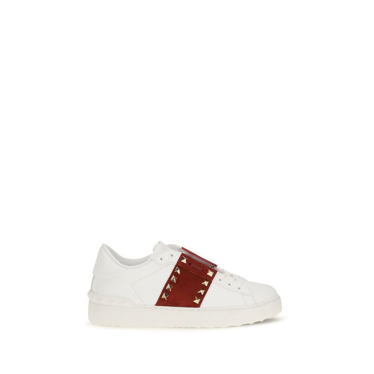 Valentino Garavani White Calf Leather Bos Taurus Low Top Sneakers